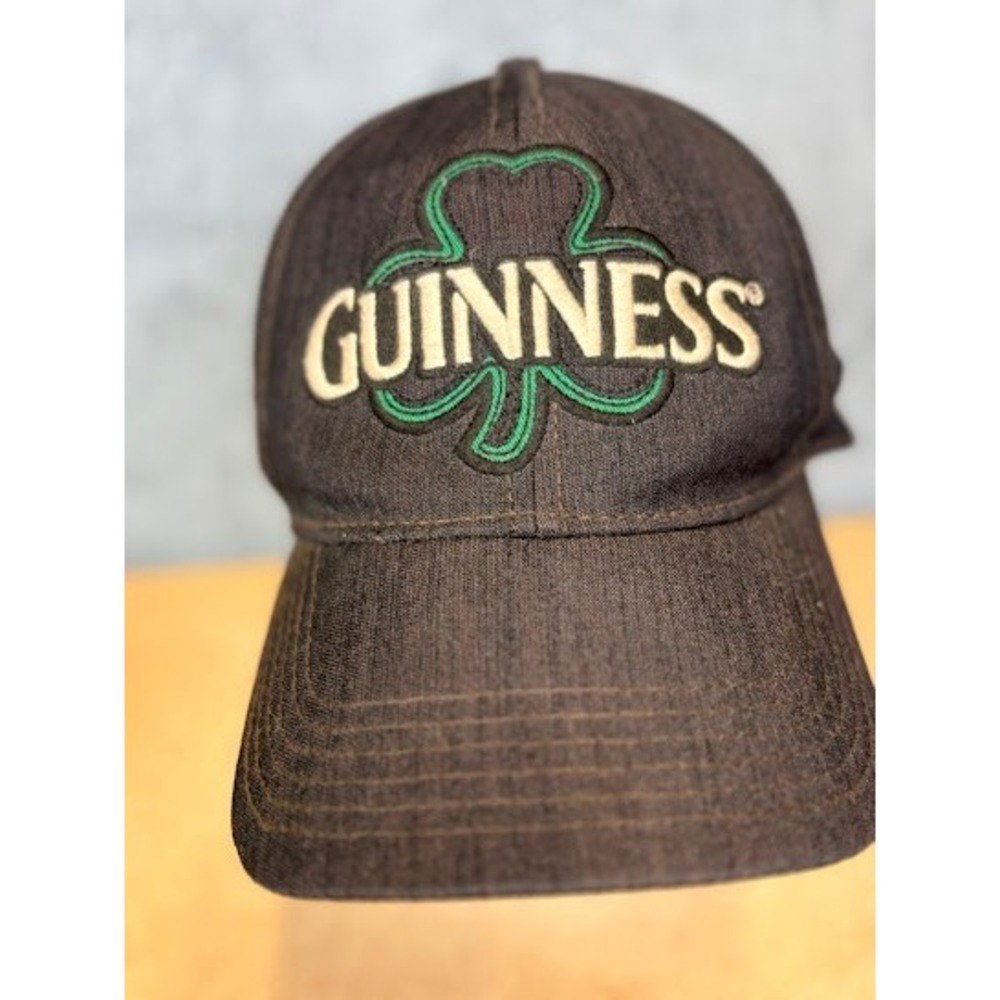 Guinness Brown Shamrock Logo Tek-Flex Stretch Fit Baseball Cap Hat OSFM BioWorld - Picture 2 of 11